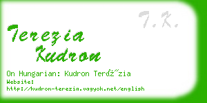 terezia kudron business card